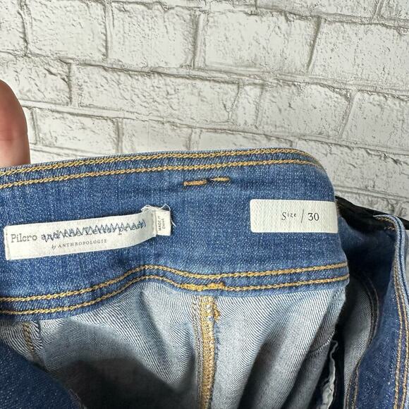 Anthropologie Pilcro and the Letterpress Jeans Crop Flare Denim Pants Blue 30 - Picture 3 of 8